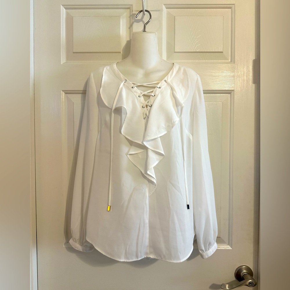 White House black market long sleeve blouse